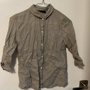 Banana Republic vintage Linen button down with ruched sleeves